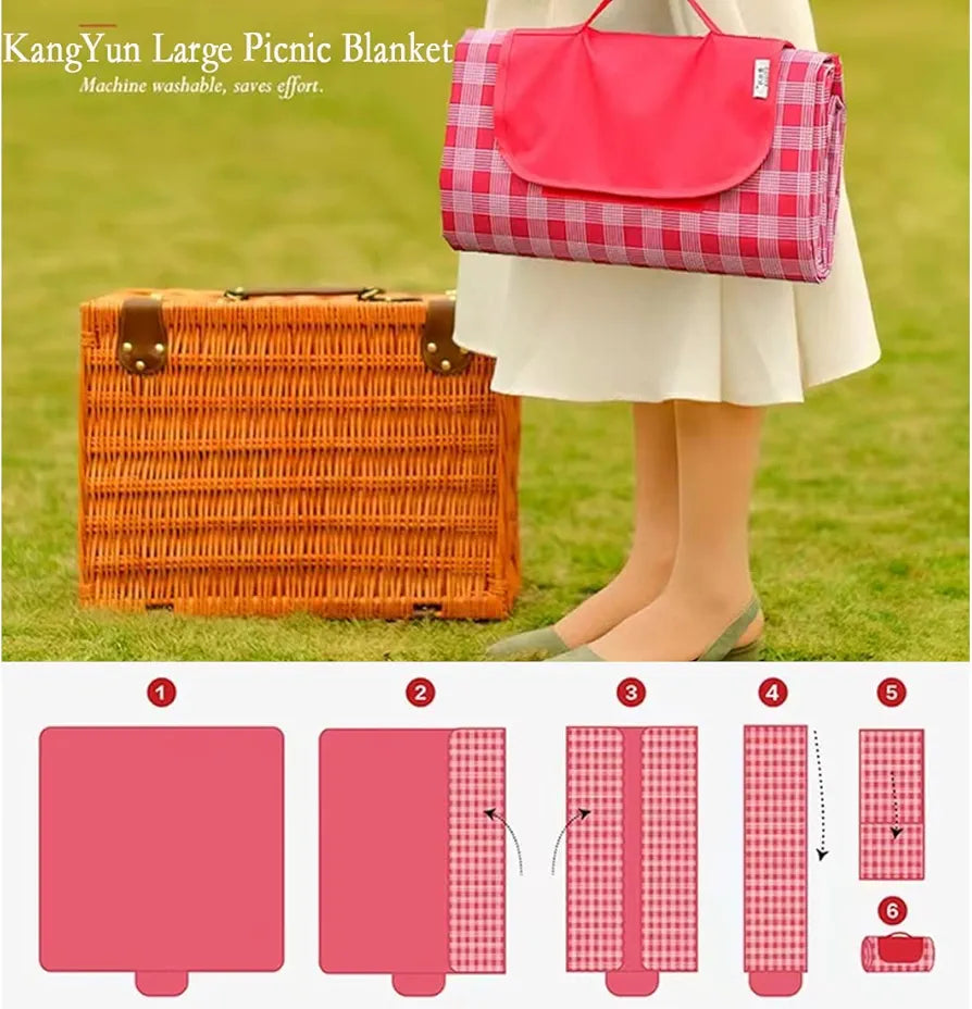 PUPOPIK Outdoor Picnic Blanket, Foldable Waterproof Sand Beach Mat