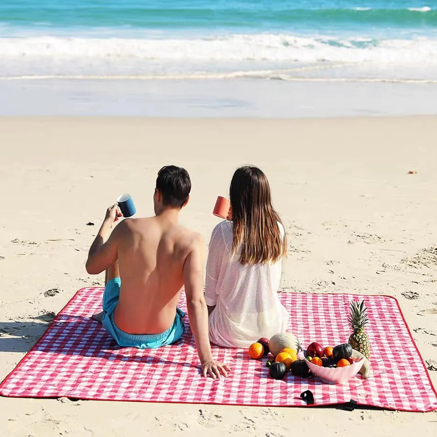 PUPOPIK Outdoor Picnic Blanket, Foldable Waterproof Sand Beach Mat
