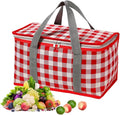 Insulated Reusable Food Picnic Bag, Cooler Bag with Zippered Top