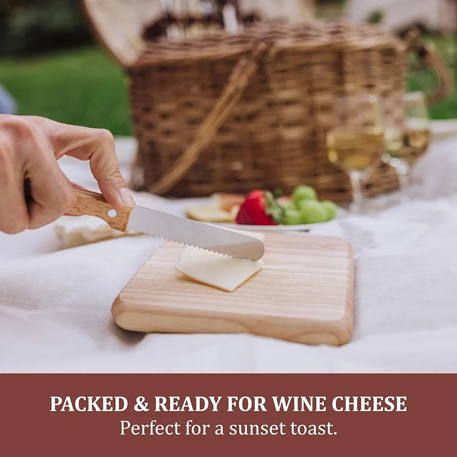 PICNIC TIME Heart Picnic Basket for 2, Deluxe Service for Two