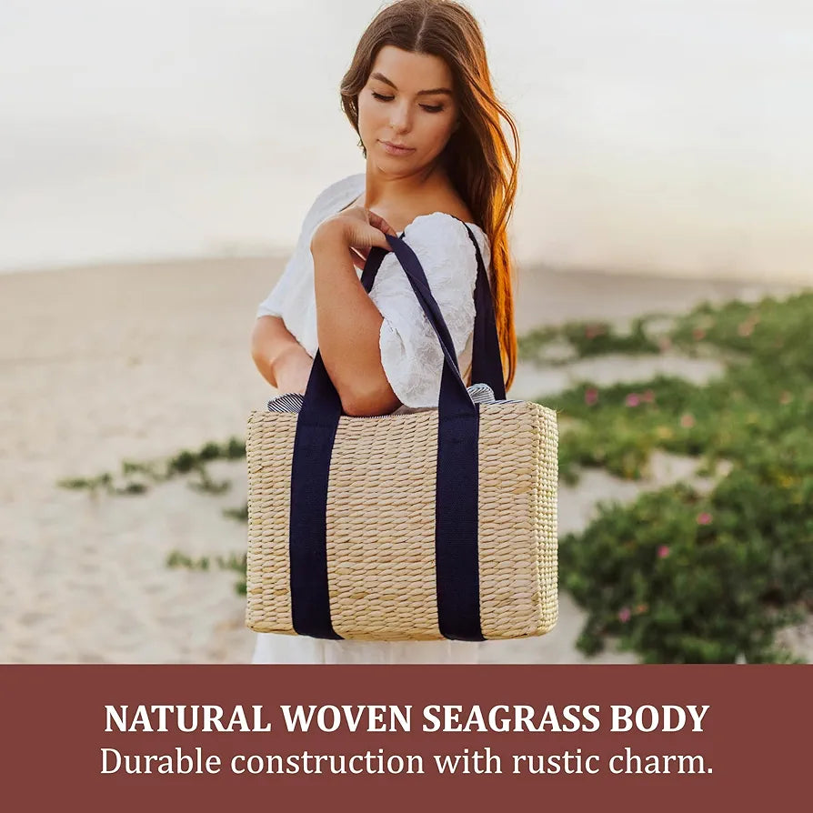 Picnic TIME Parisian Insulated Seagrass Picnic Basket