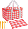 Huakaile Insulated Picnic Basket with Blanket, Waterproof Cooler Bag