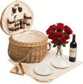 PICNIC TIME Heart Picnic Basket for 2, Deluxe Service for Two