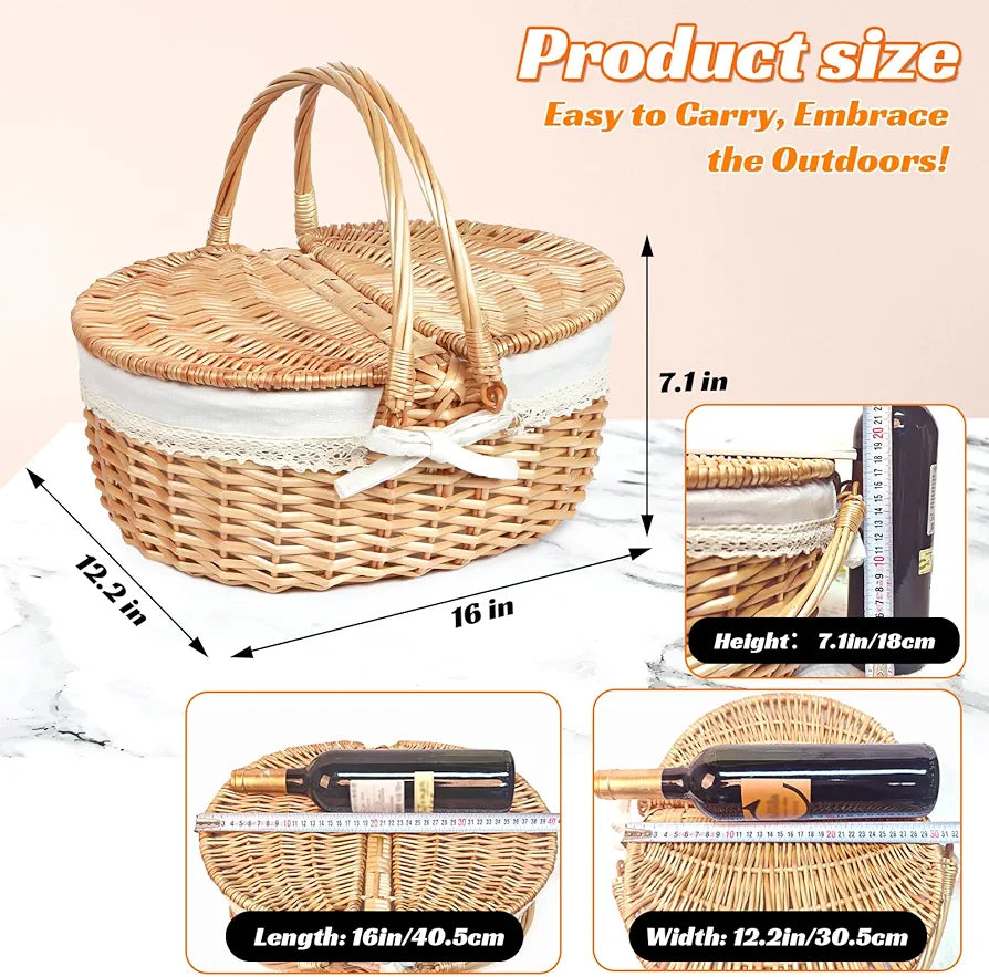 Hap Tim Wicker Picnic Basket for 2 - Unique Gifts for Couples