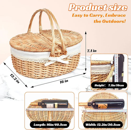 Hap Tim Wicker Picnic Basket for 2 - Unique Gifts for Couples