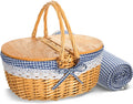 Wicker Picnic Basket with Blanket Set Vintage Picnic Basket with Lid